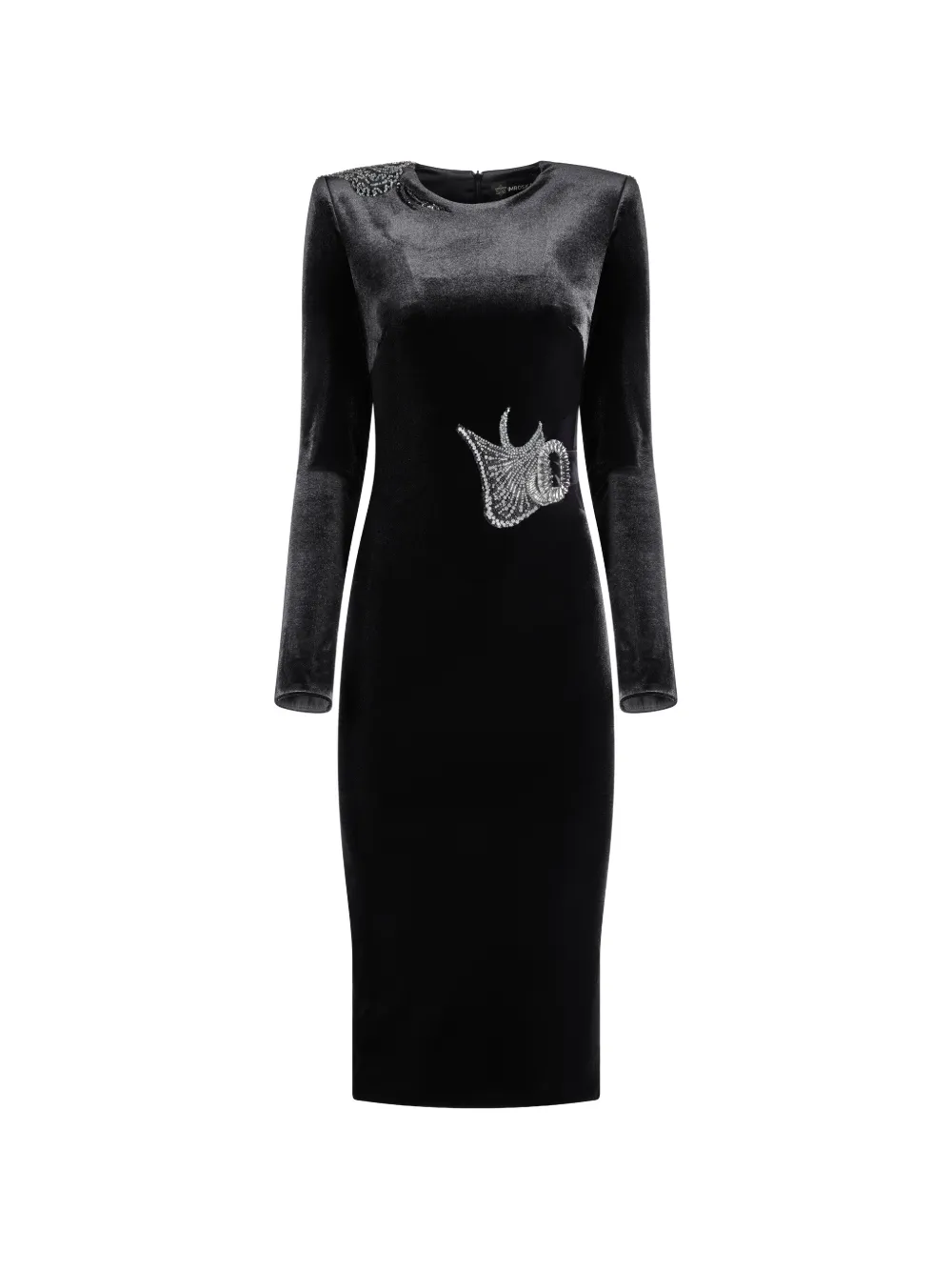 IMROSKA Self Portrait Cocktail embellishment cut-out midi dress - Nero