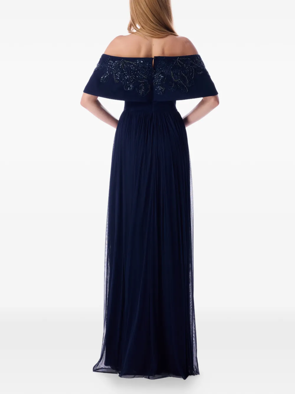  Imroska Ale Beaded Off-shoulder Maxi Dress - Blue 