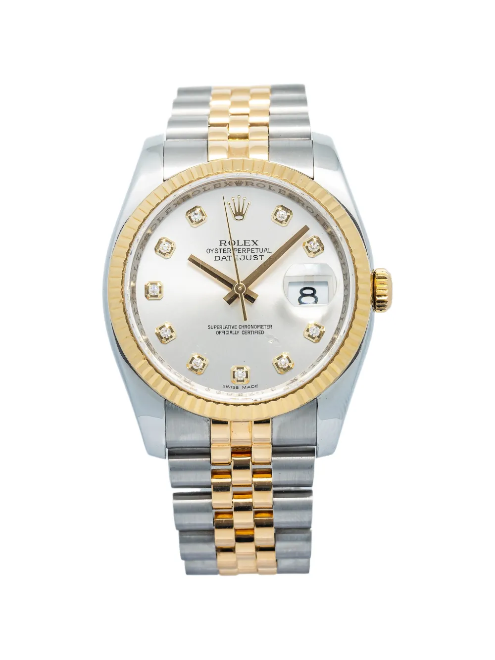 Rolex Datejust fluted bezel 36mm watch - Argento