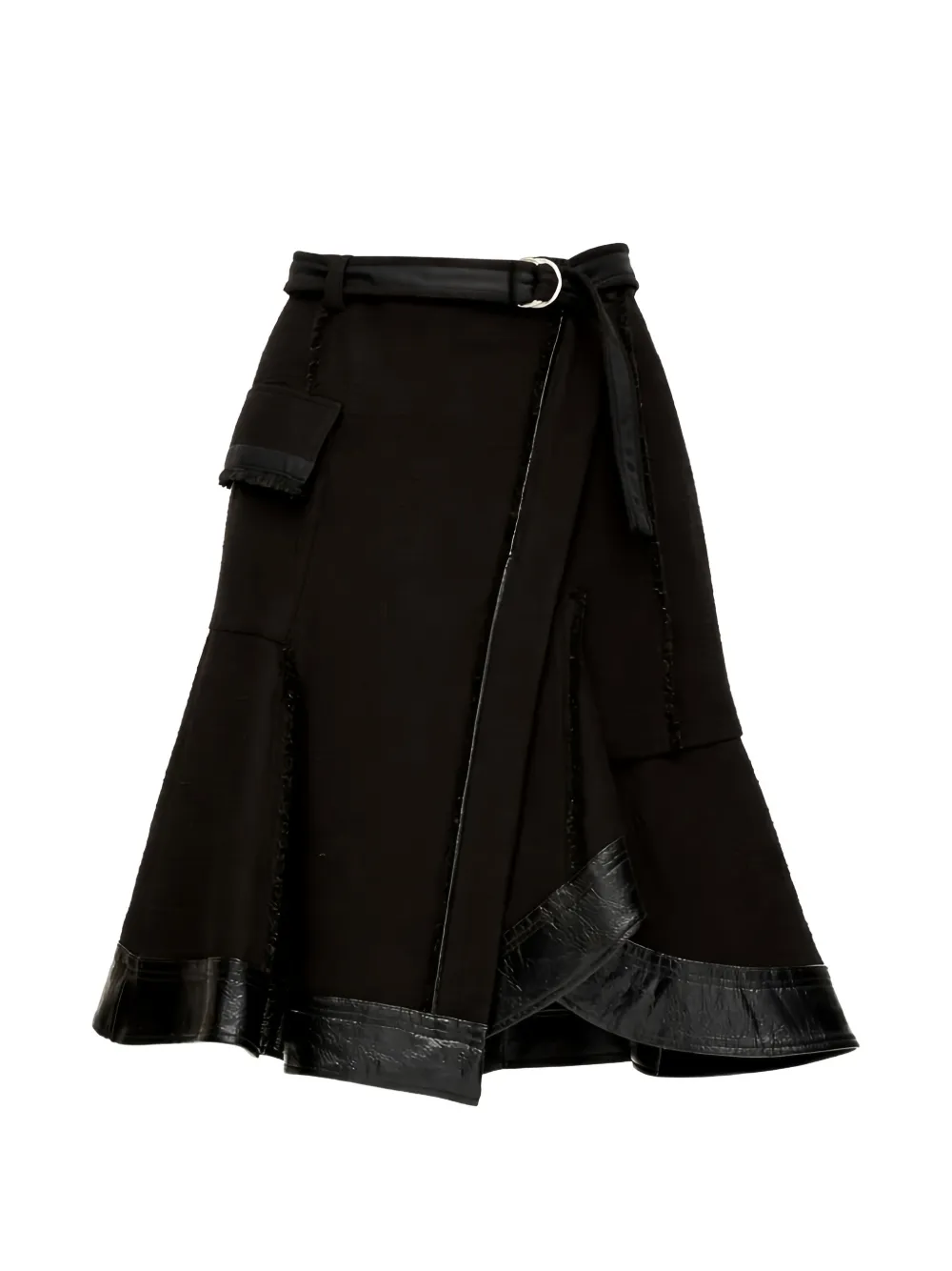 3.1 Phillip Lim double-layer belted cargo midi skirt - Nero
