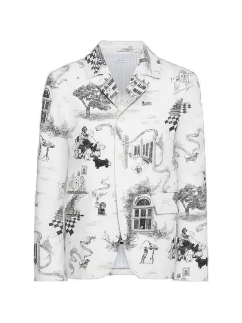 Thom Browne Hector toile print cutaway jacket