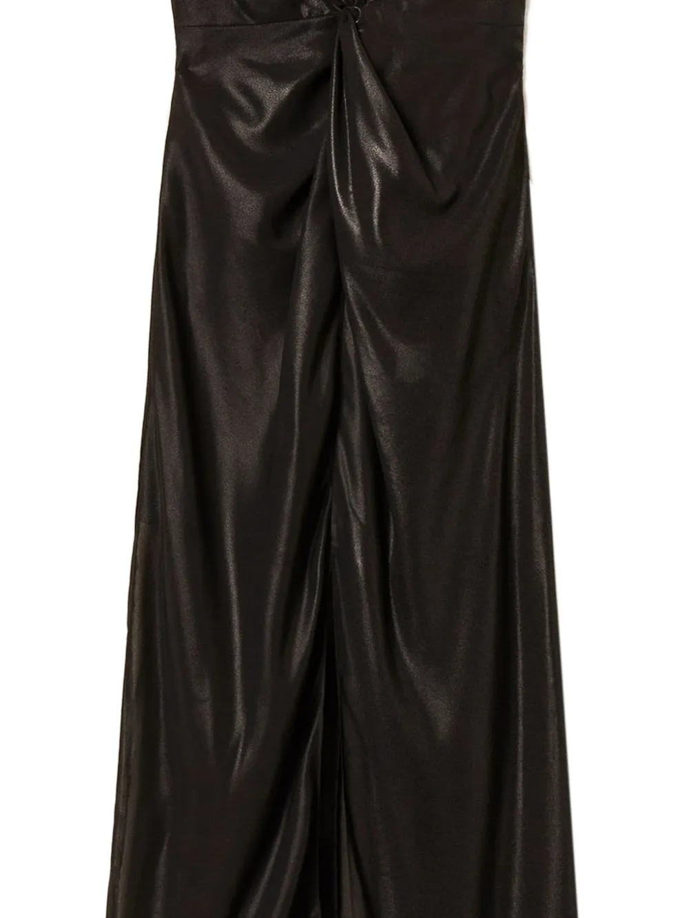  Twinset Georgette Laminated Long Dress - Black 