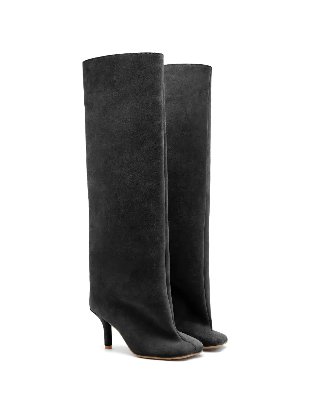 MM6 Maison Margiela square toe slouch boots Zwart