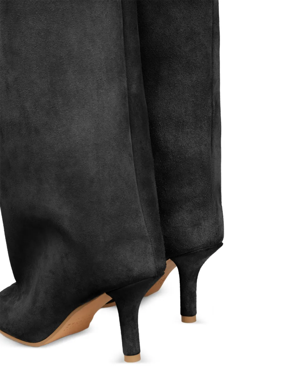 MM6 Maison Margiela square toe slouch boots Zwart