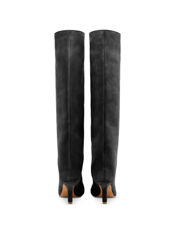 MM6 Maison Margiela Square Toe Slouch Boots | Black | FARFETCH