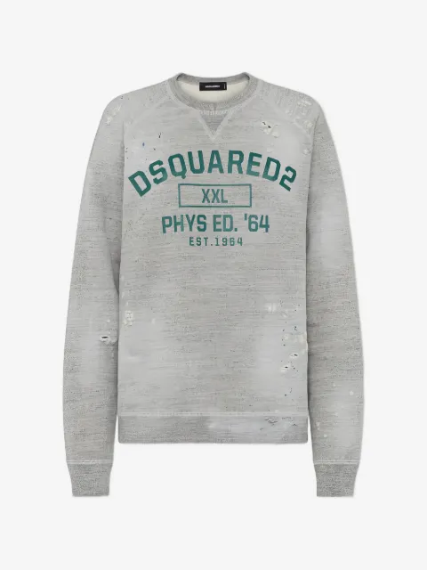 DSQUARED2 sudadera con efecto envejecido y cuello redondo