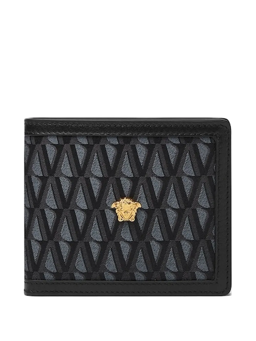 Versace Medusa Pattern Wallet In Black