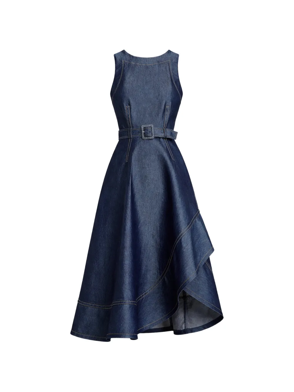 Cinq A Sept Zelda belted flared midi dress - Blu