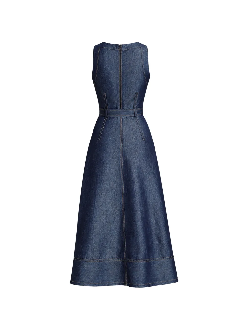  Cinq A Sept Zelda Belted Flared Midi Dress - Blue 