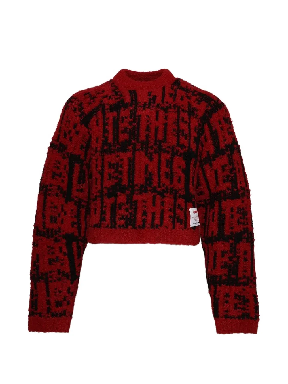 RRR123 cropped cotton sweater - Red