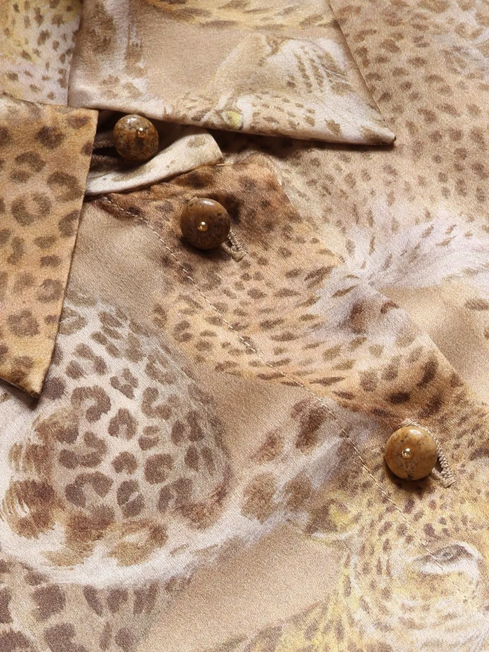  Zimmermann Leopard Button Shirt - Neutrals 