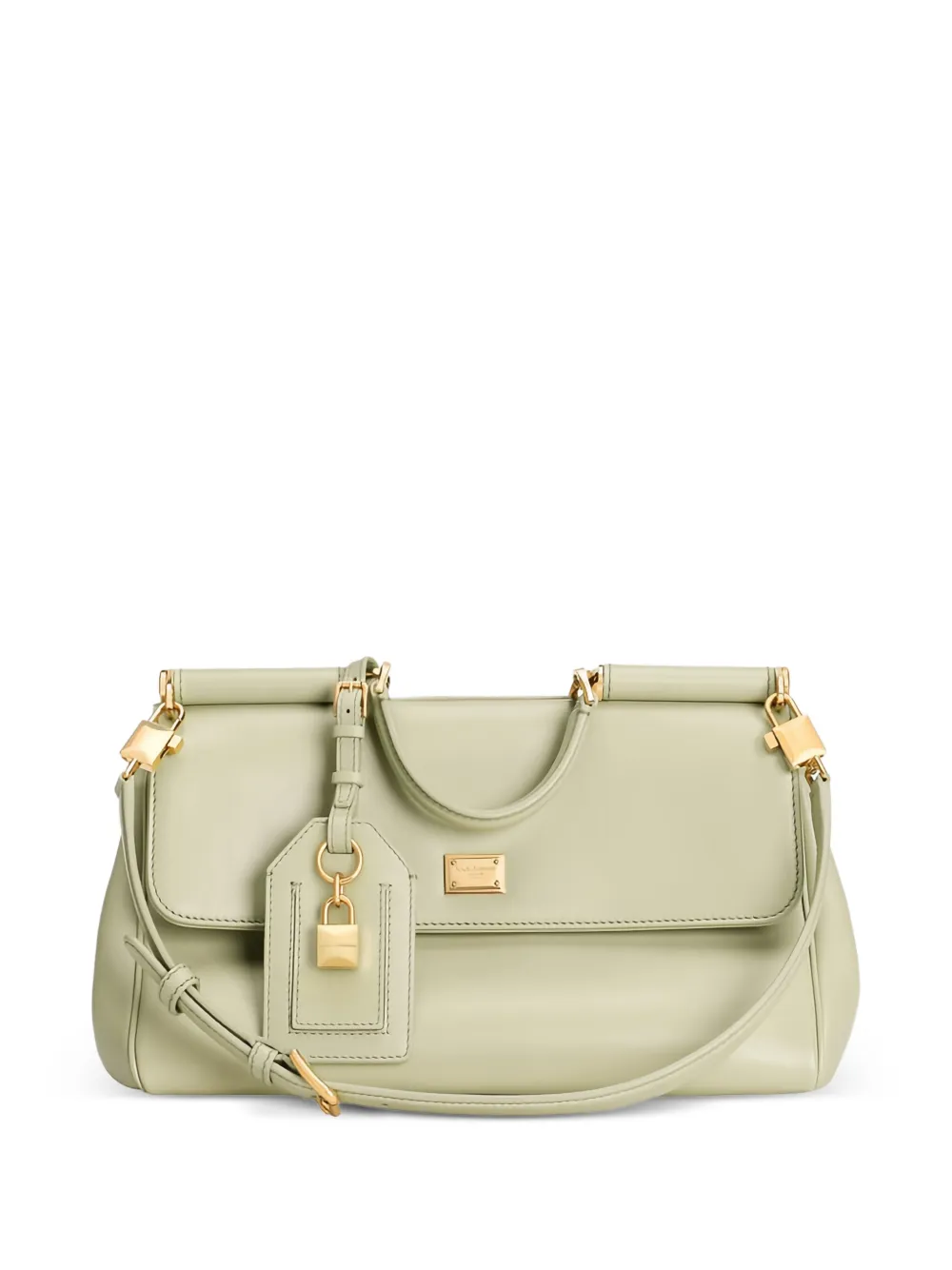 Dolce & Gabbana padlock charm clutch bag - Verde