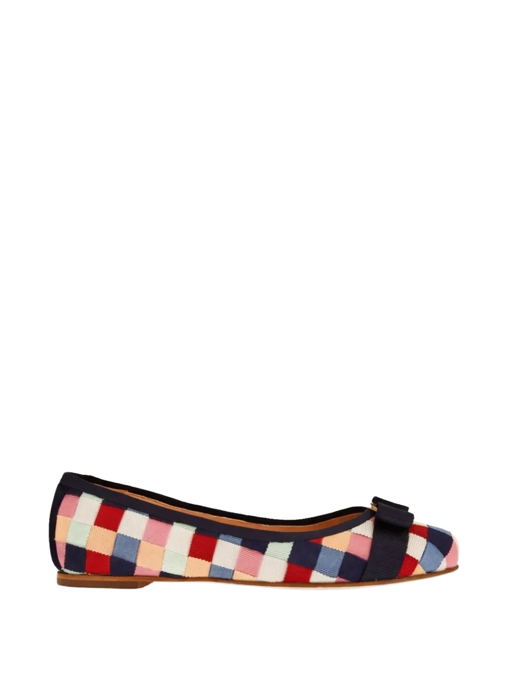 Ferragamo bow woven ballet flats - Blu