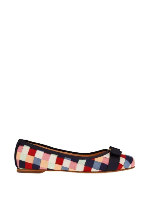 Ferragamo bow woven ballet flats