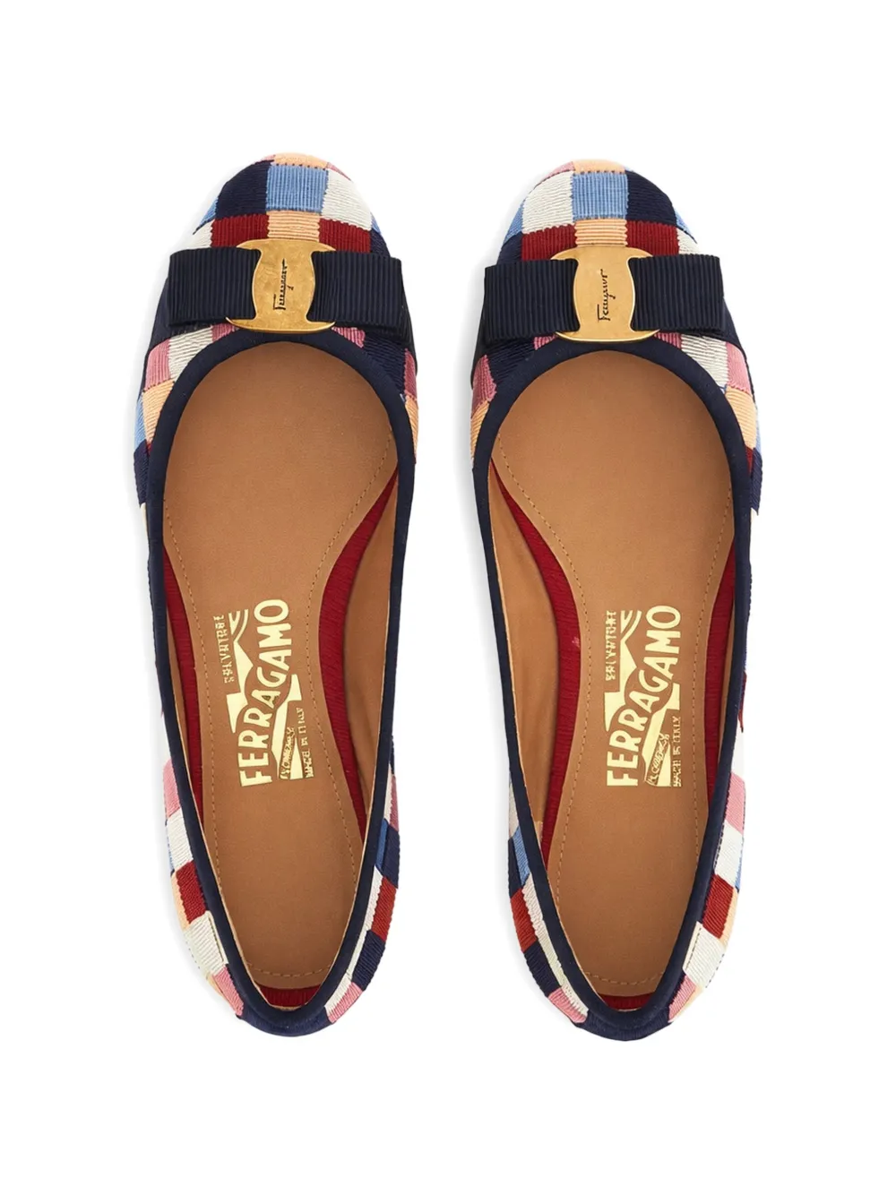 Ferragamo Geweven ballerina's met strik Blauw