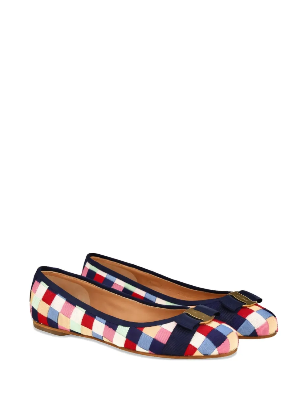Ferragamo Geweven ballerina's met strik Blauw