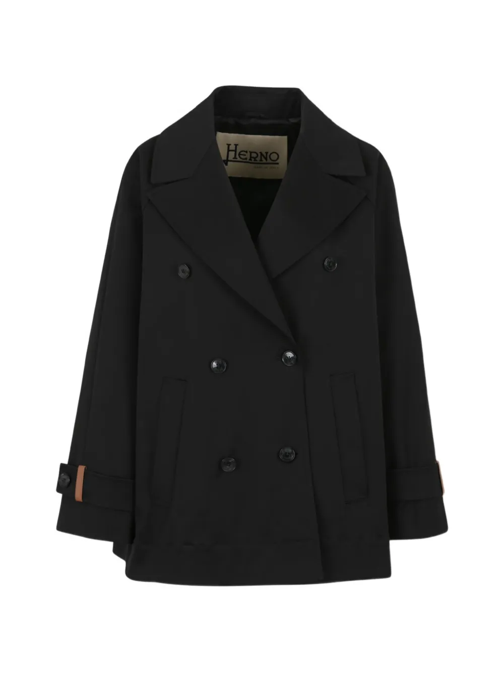 Herno double-breasted tab coat - Nero