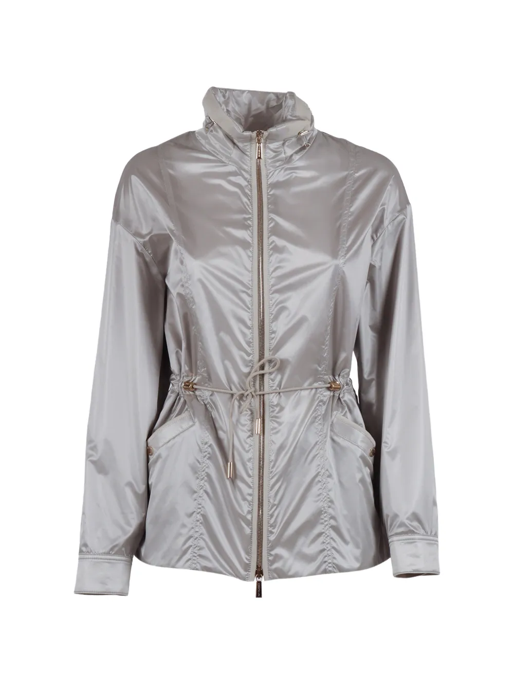 Moorer drawstring zipped jacket - Grigio