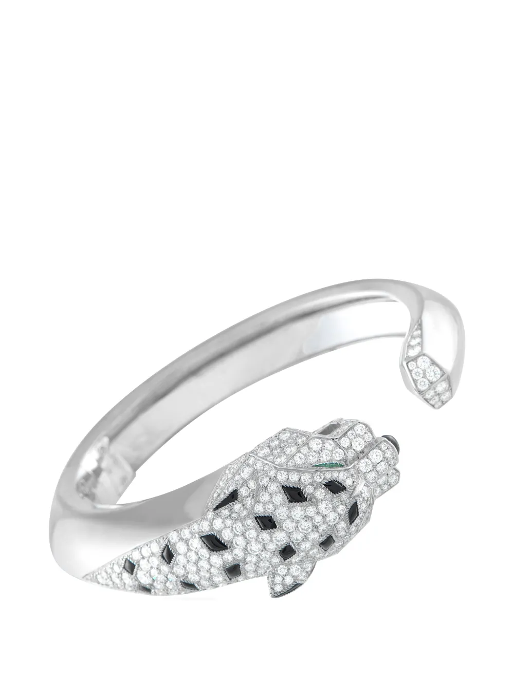 Cartier diamond, onyx and emerald cuff bracelet - Argento