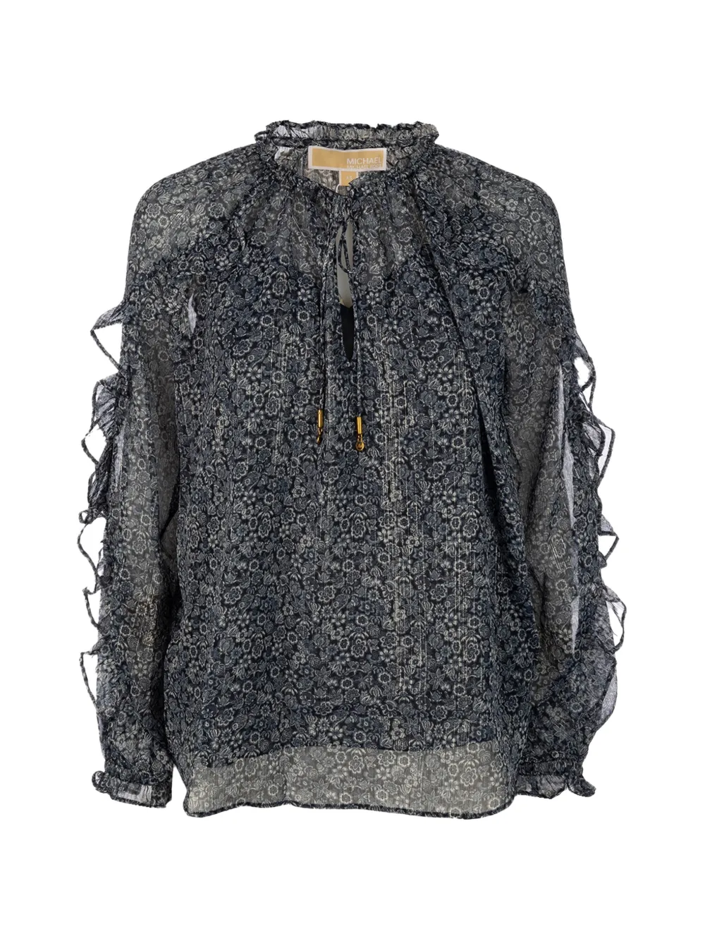 Michael Kors ruffled floral blouse - Blu