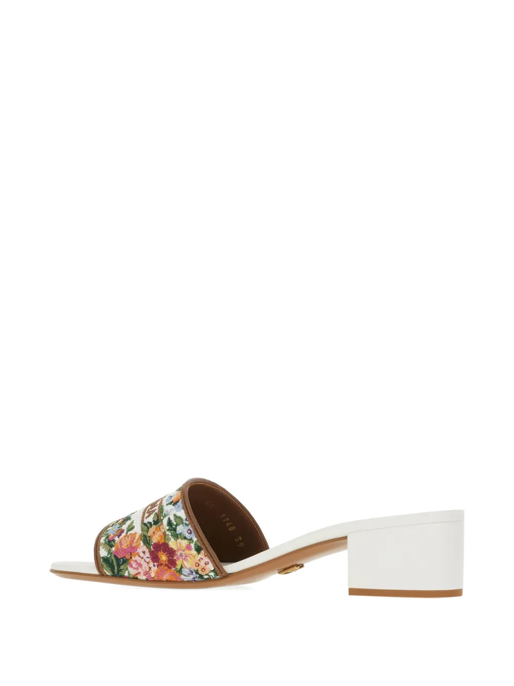 Dolce & Gabbana Sandalen met bloemenprint en hak Wit