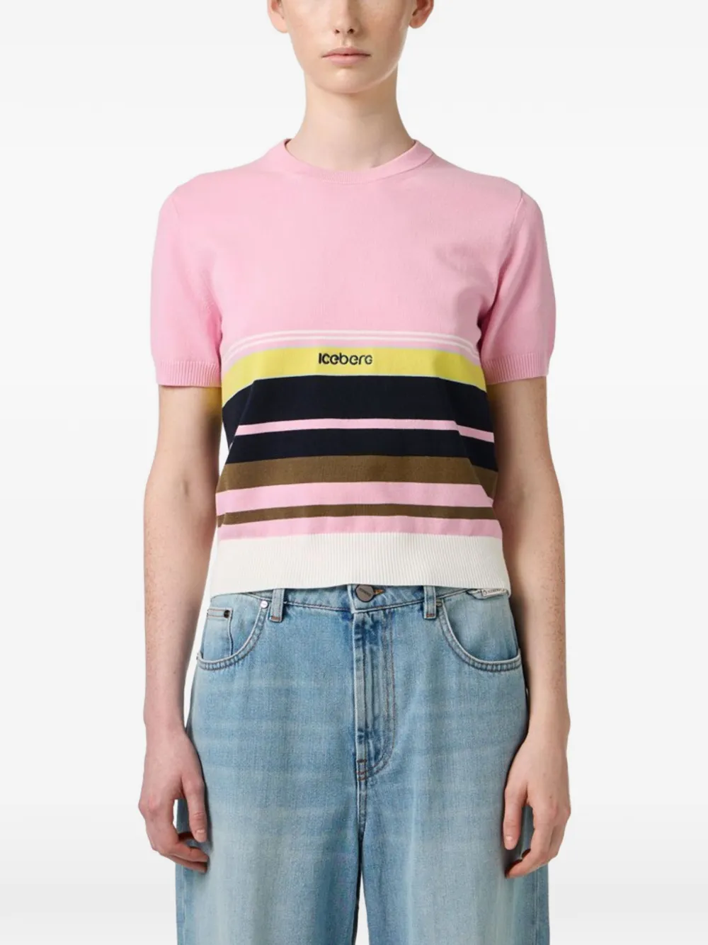 Iceberg Gestreept T-shirt Roze