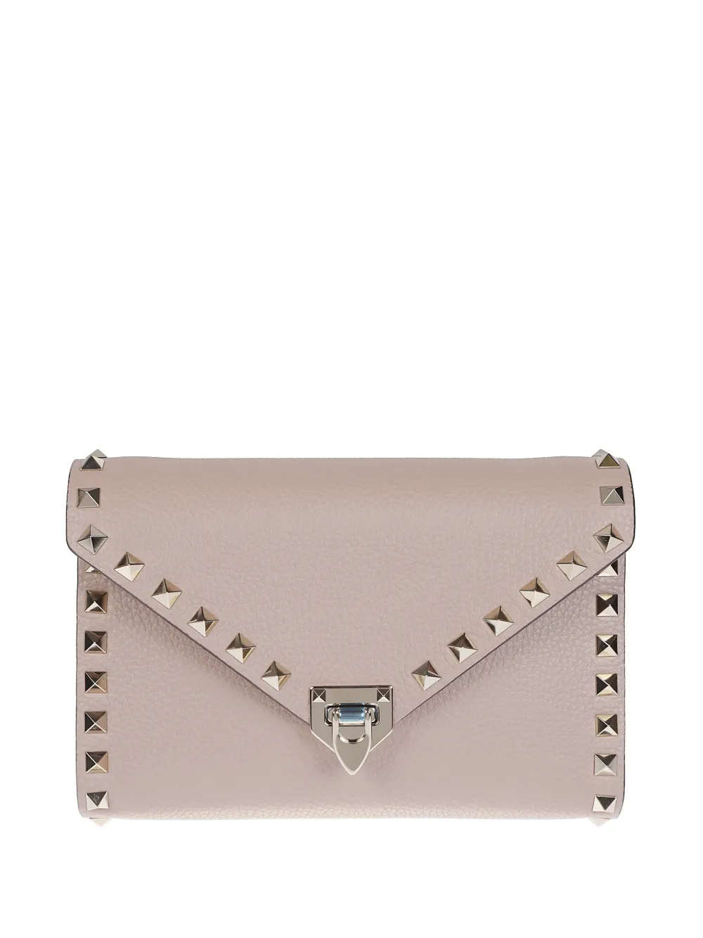 Valentino Garavani Rockstud leather clutch bag - Rosa