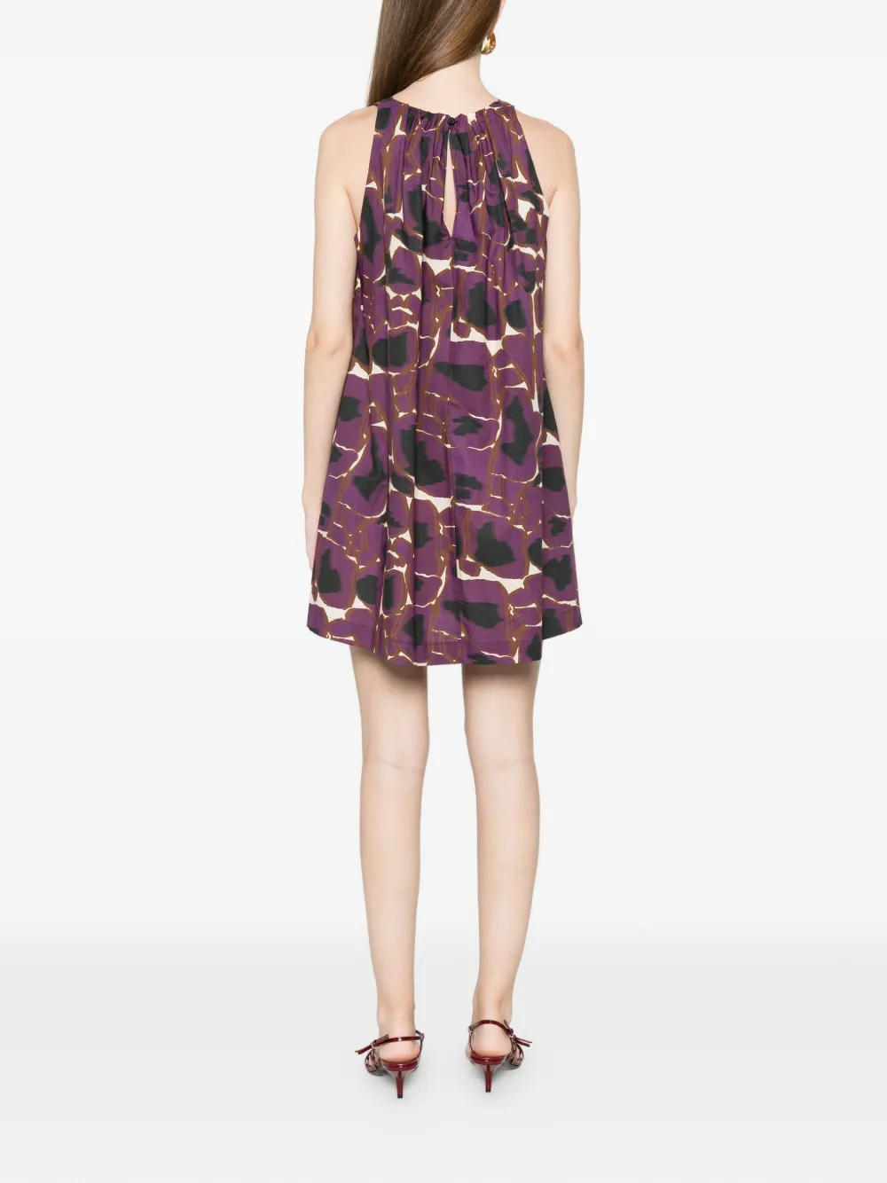 Gathered Printed Dress
