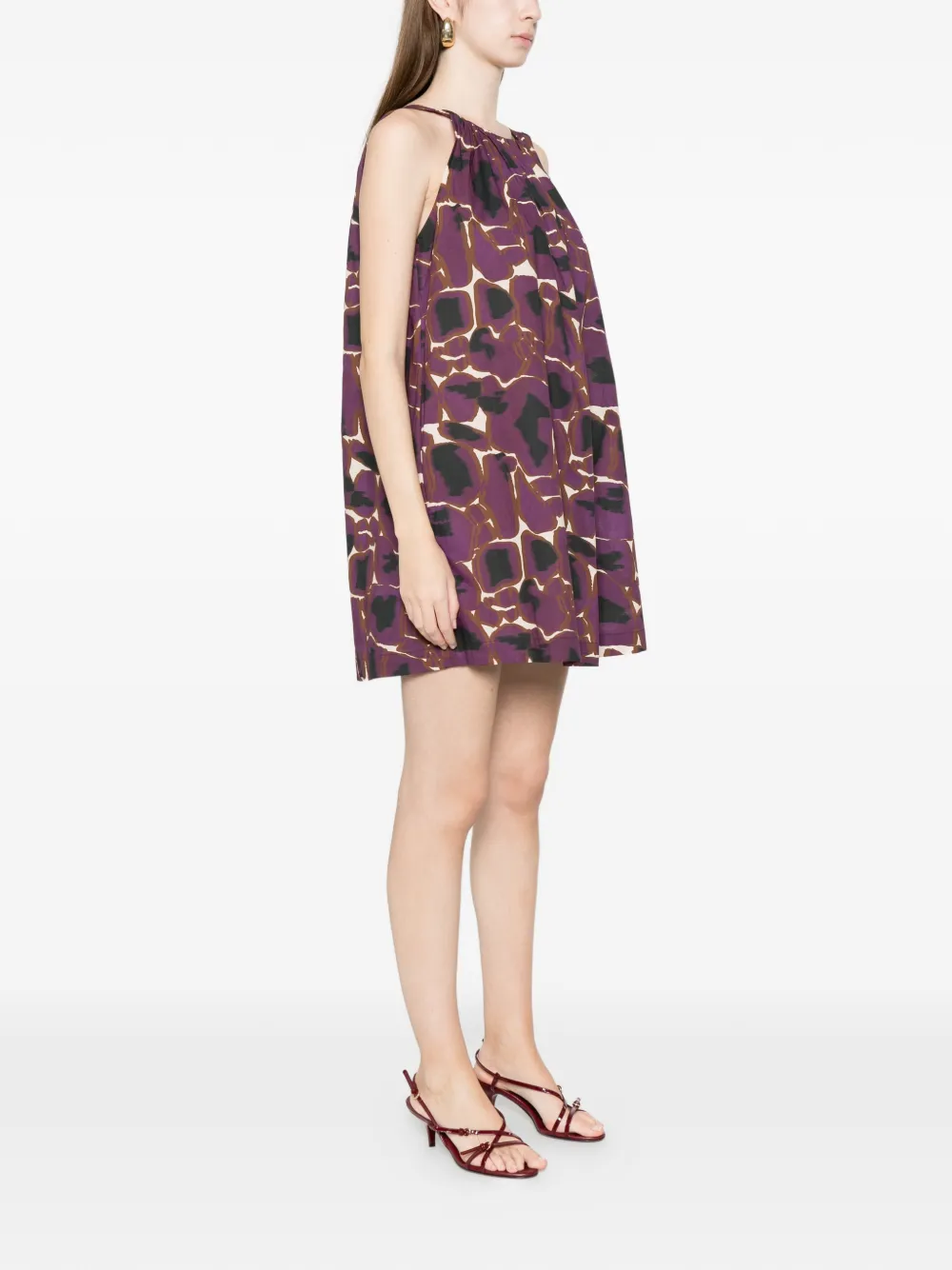 Gathered Printed Dress