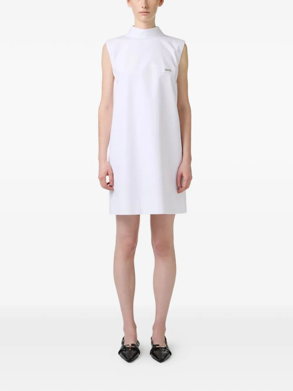  Iceberg Collared Sleeveless Dress - White 