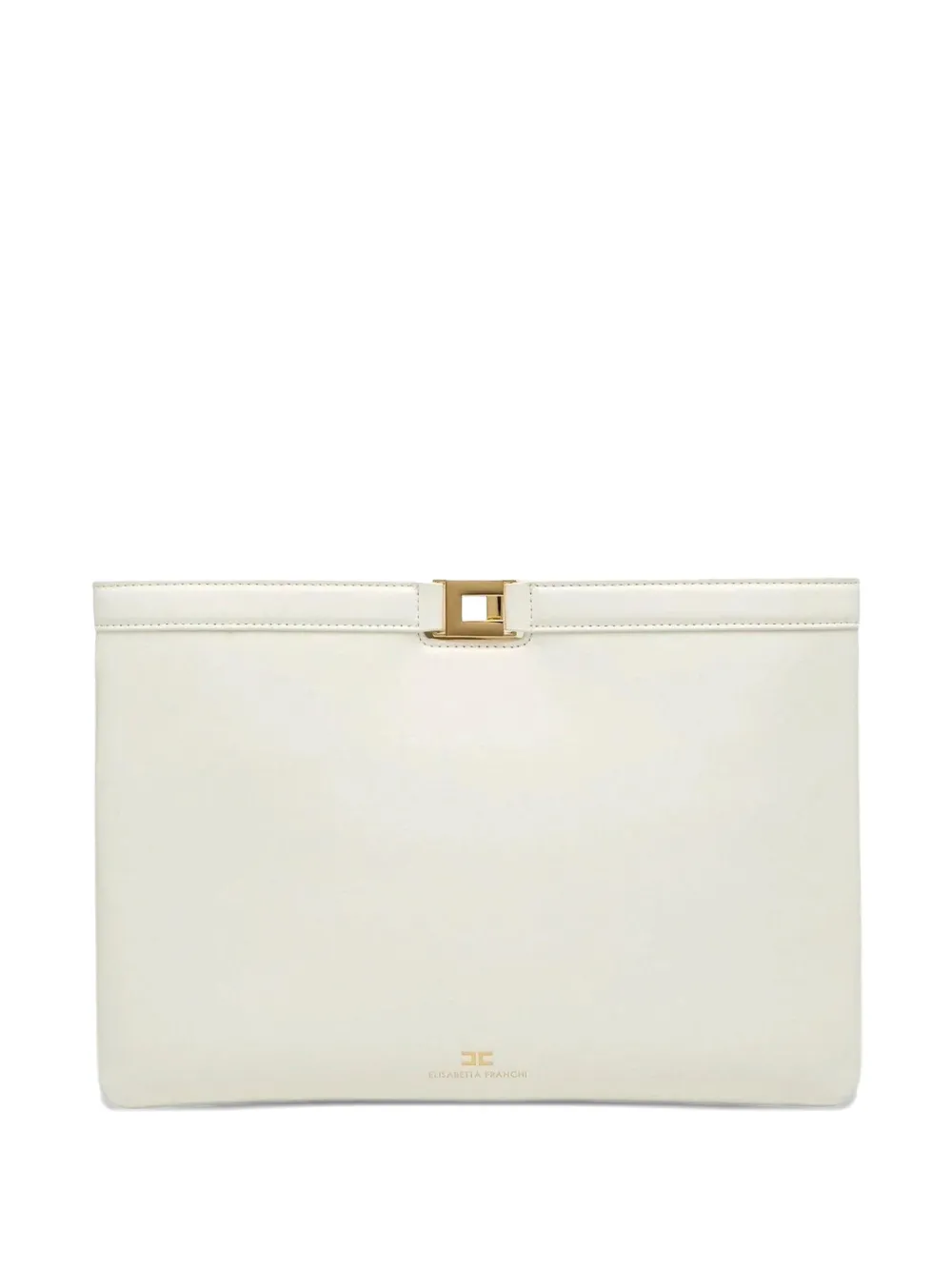 Elisabetta Franchi rectangle hardware clutch bag - Bianco