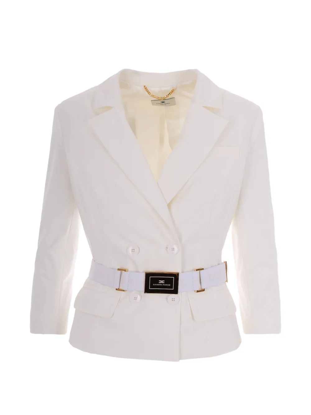Elisabetta Franchi belted fitted jacket - Bianco