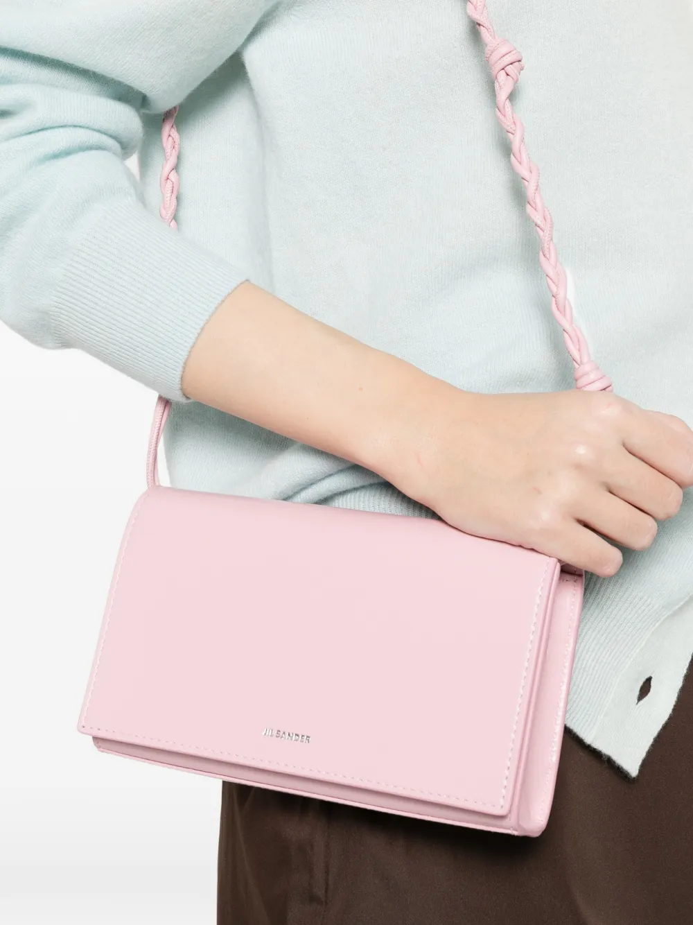 Jil Sander Tangle portemonnee met bandje Roze