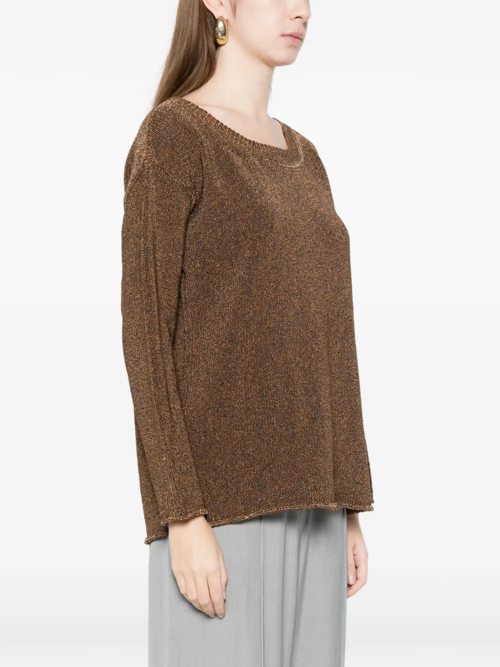  Alpha Studio Crew-neck Sweater - Brown 