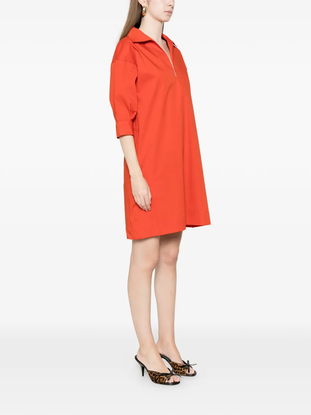  Alpha Studio Polo-collar Mini Dress - Orange 