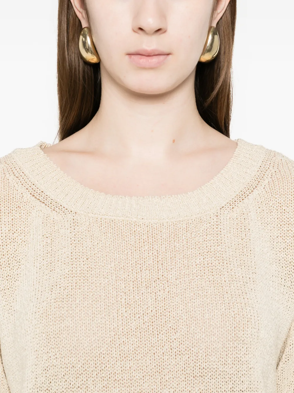 ALPHA STUDIO Sweater met ronde hals Beige