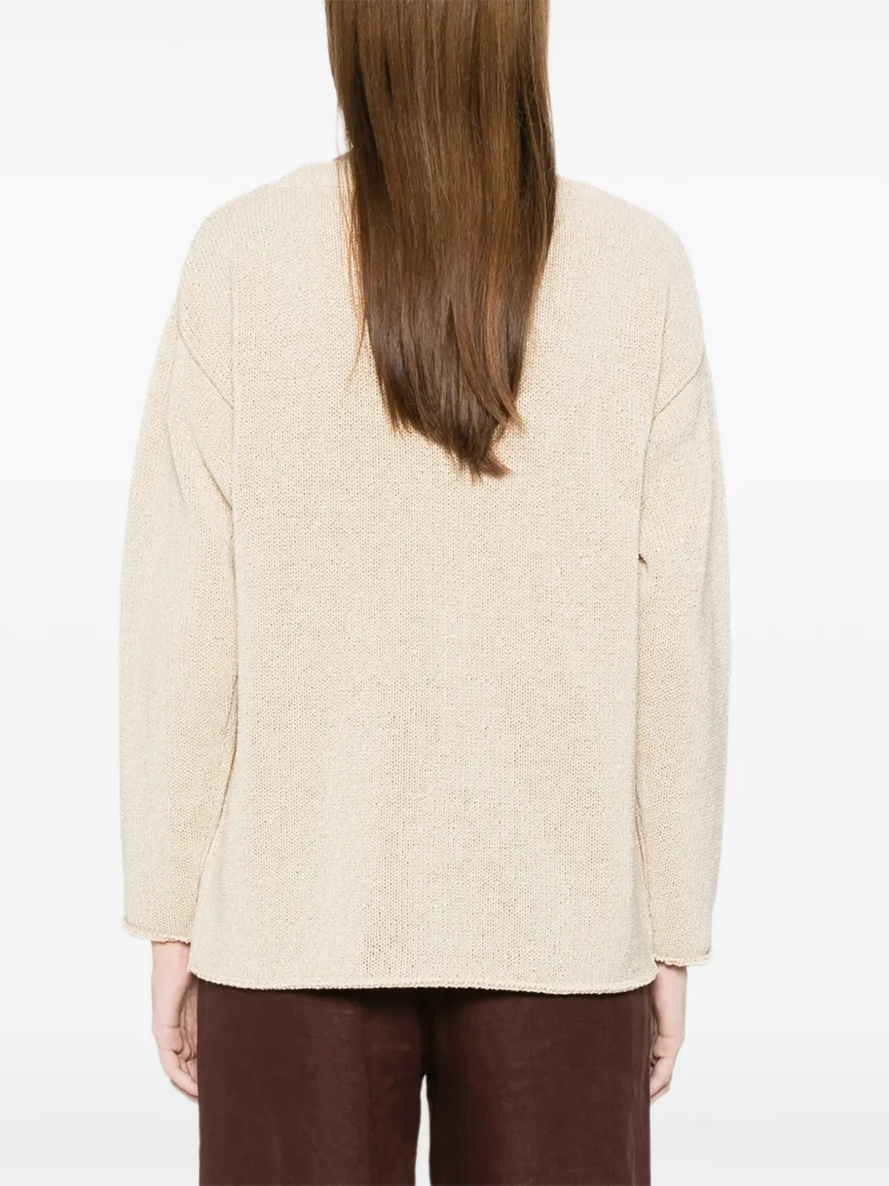 ALPHA STUDIO Sweater met ronde hals Beige