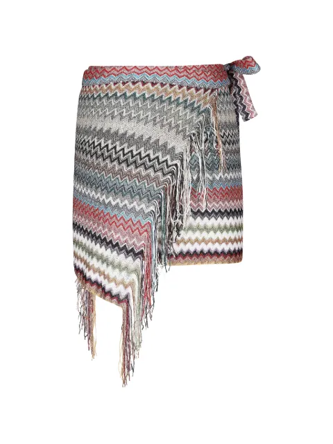 Missoni zigzag-pattern multi-fringe pareo