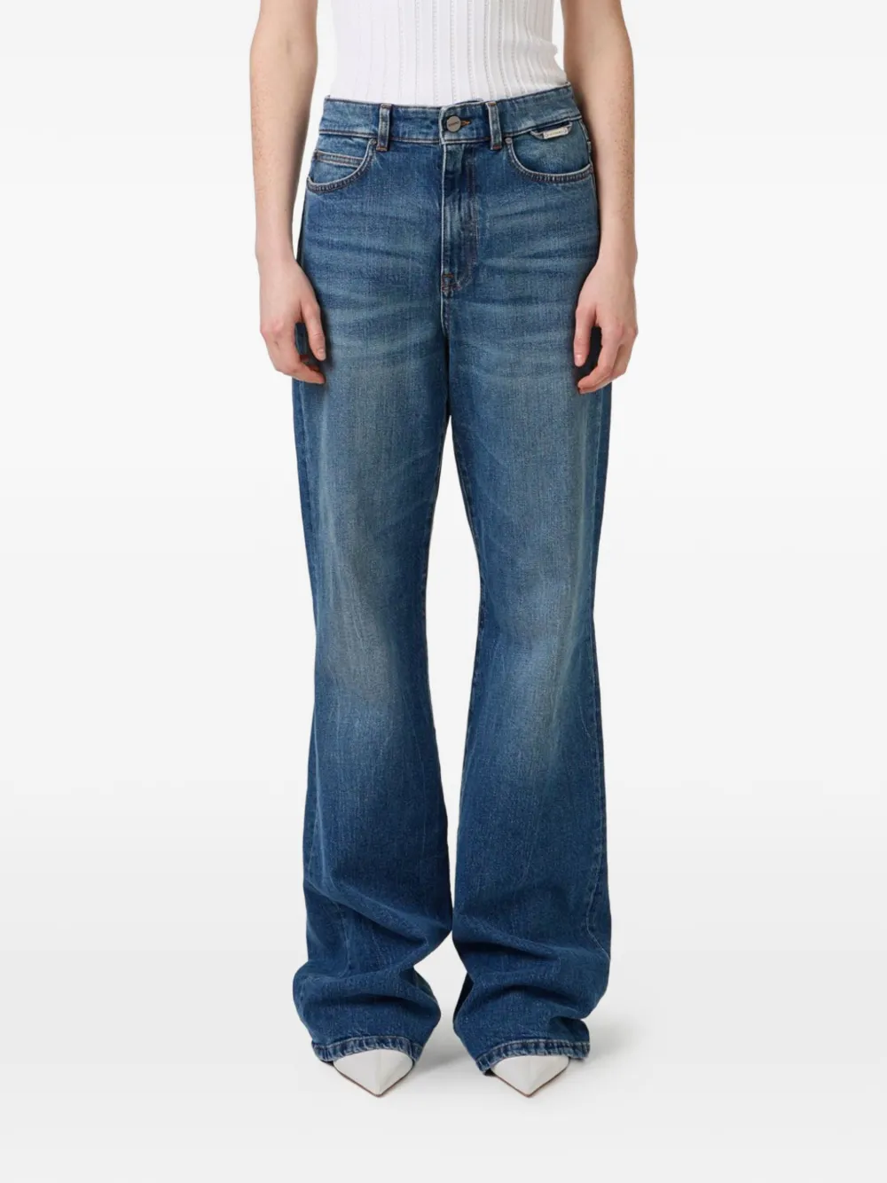  Iceberg Logo-patch Flared Jeans - Blue 