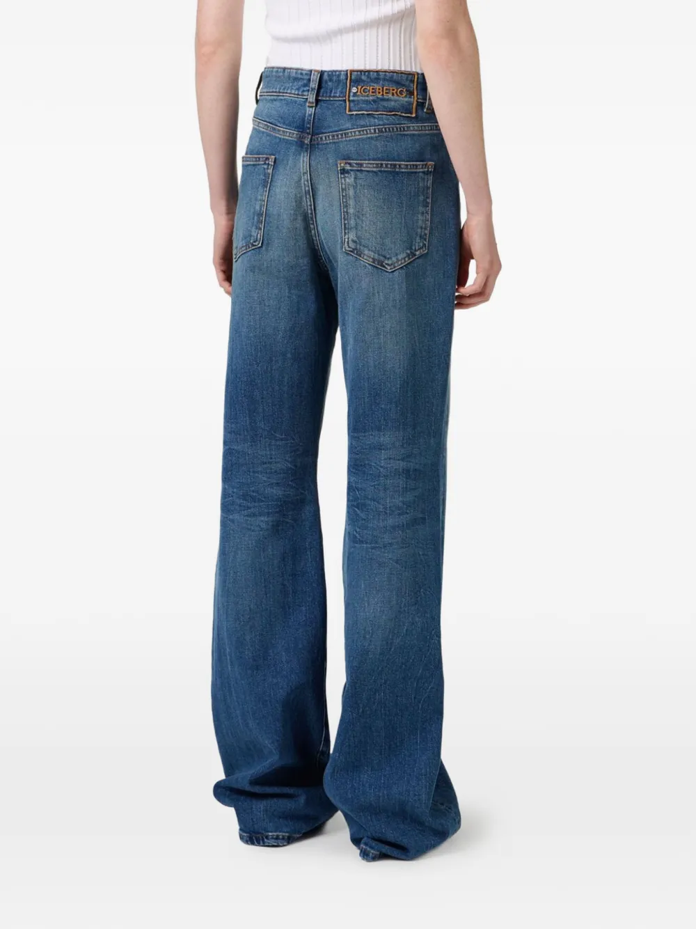  Iceberg Logo-patch Flared Jeans - Blue 