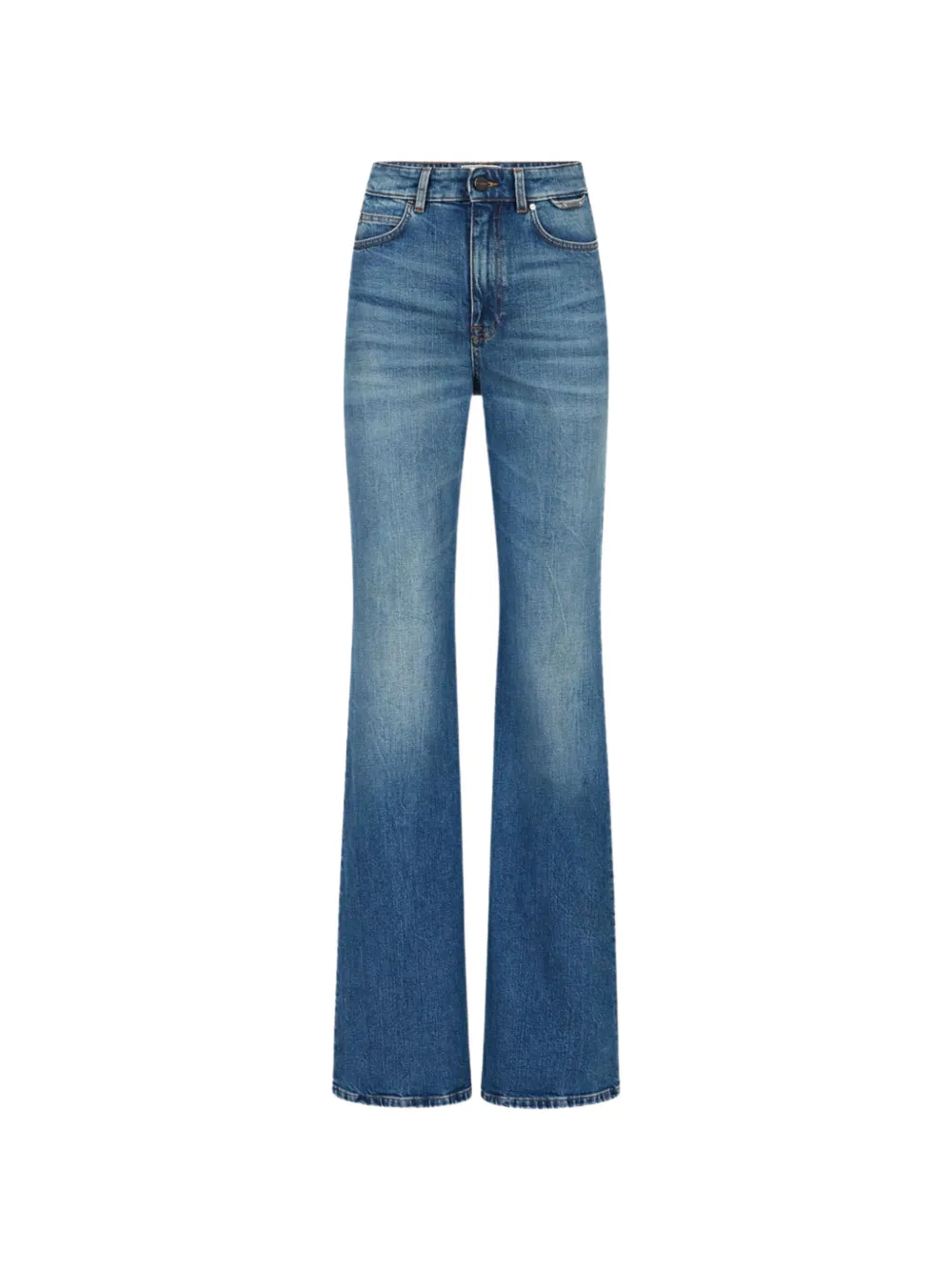 Iceberg logo-patch flared jeans - Blau