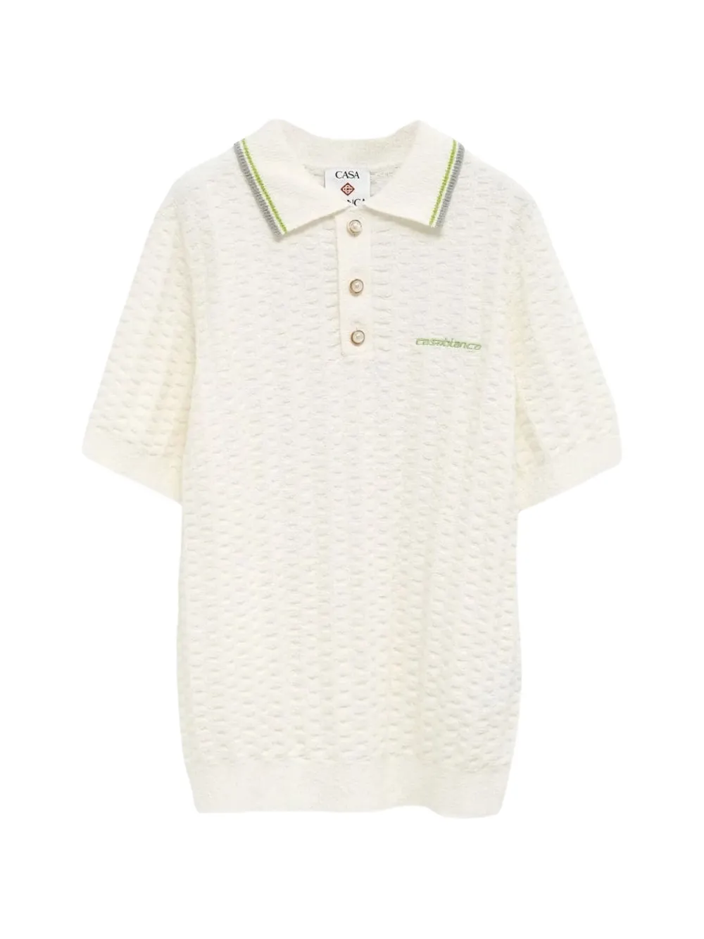 Casablanca logo-embroidered polo shirt - Toni neutri