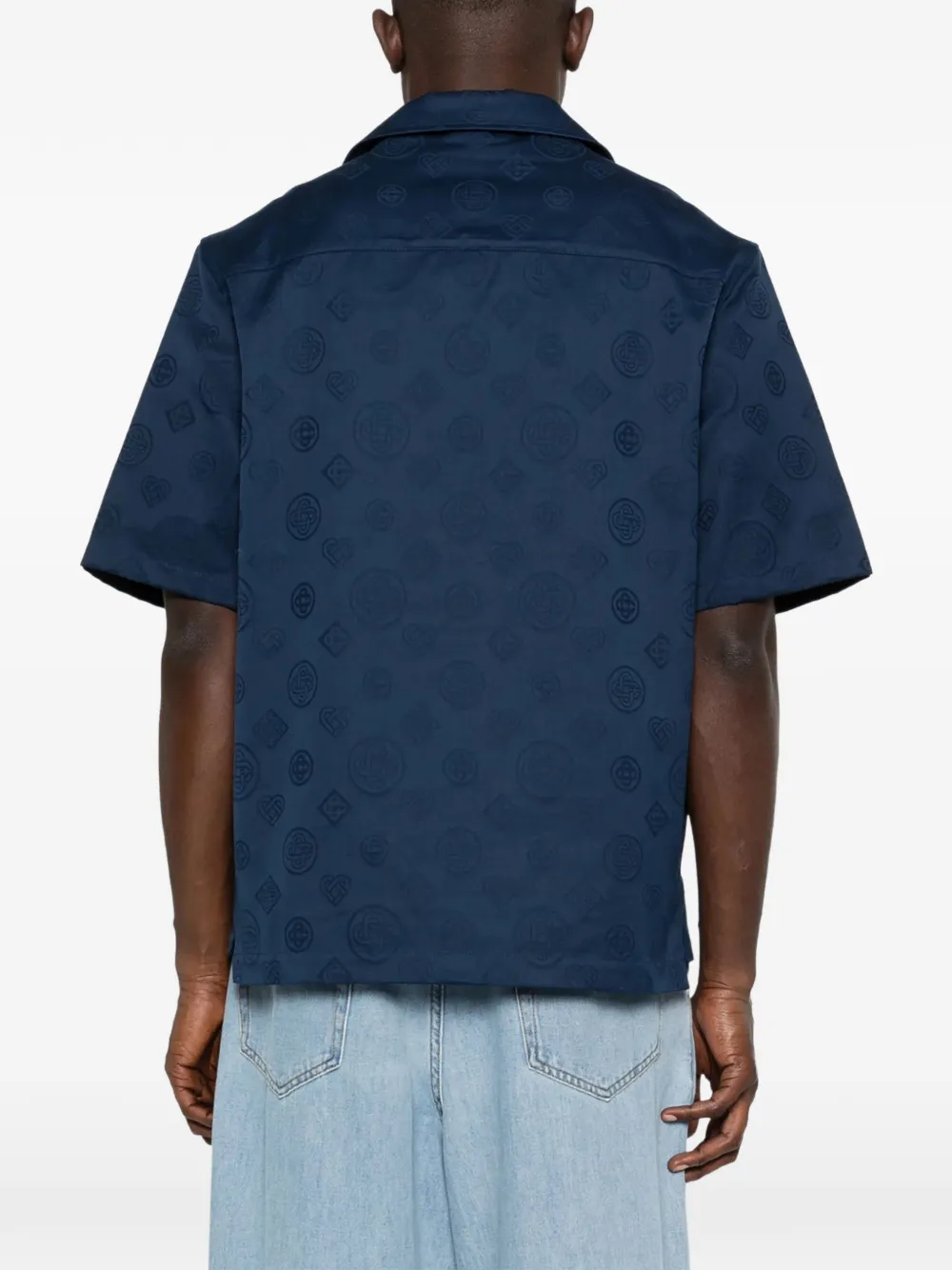 Casablanca Overhemd met monogramprint Blauw