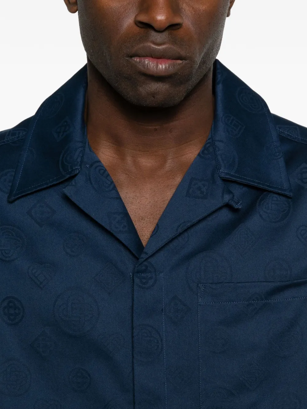 Casablanca Overhemd met monogramprint Blauw