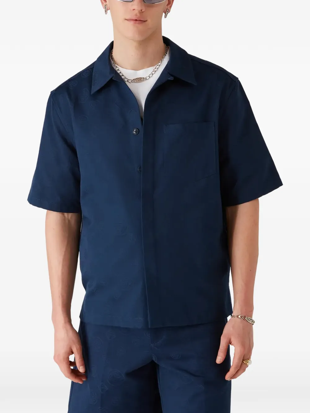 Casablanca Overhemd met monogramprint Blauw