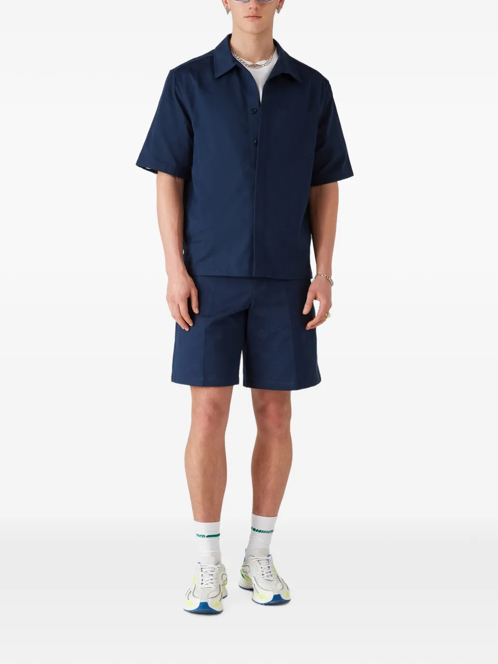 Casablanca Overhemd met monogramprint Blauw