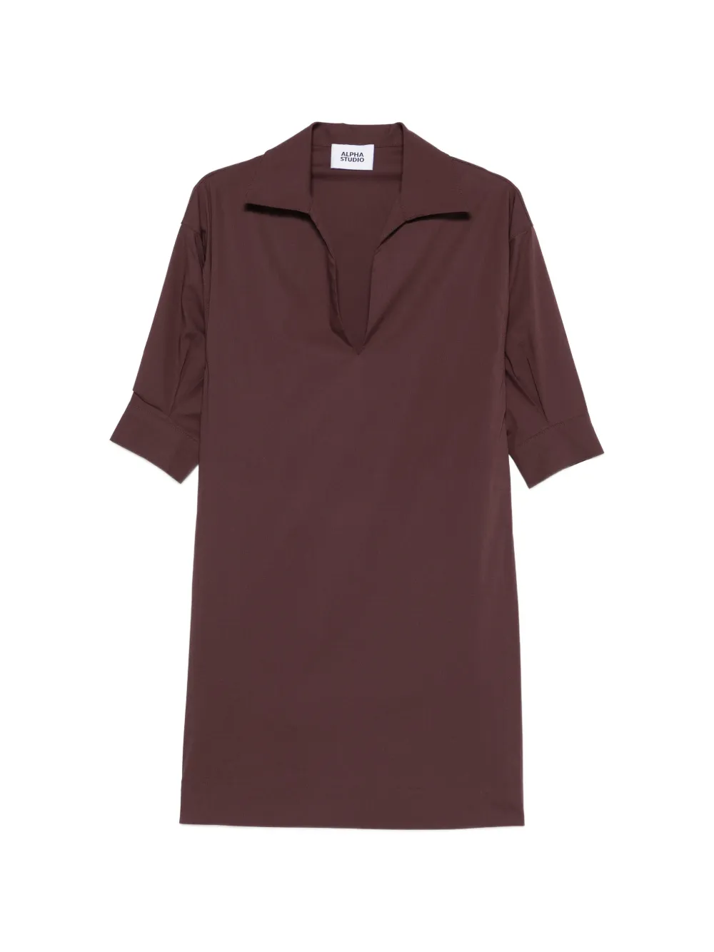 ALPHA STUDIO polo-collar mini dress - Marrone