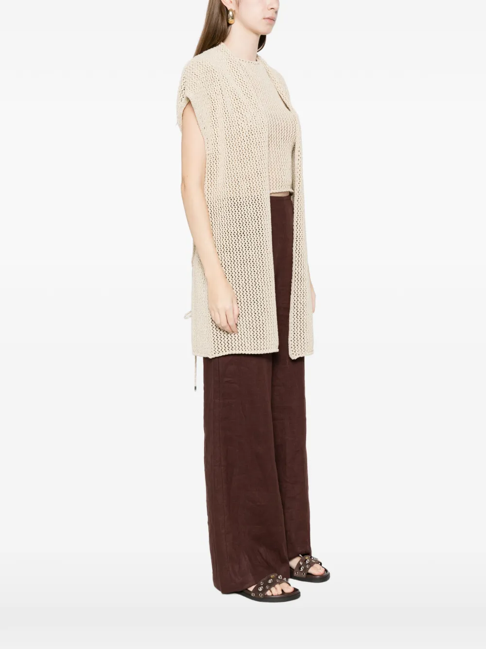  Alpha Studio Openwork Cardigan - Neutrals 