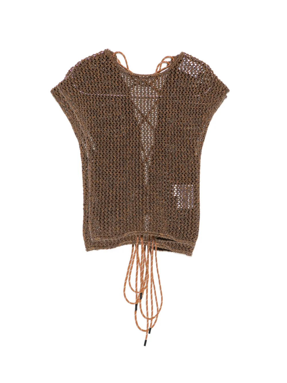ALPHA STUDIO open-knit top - Marrone
