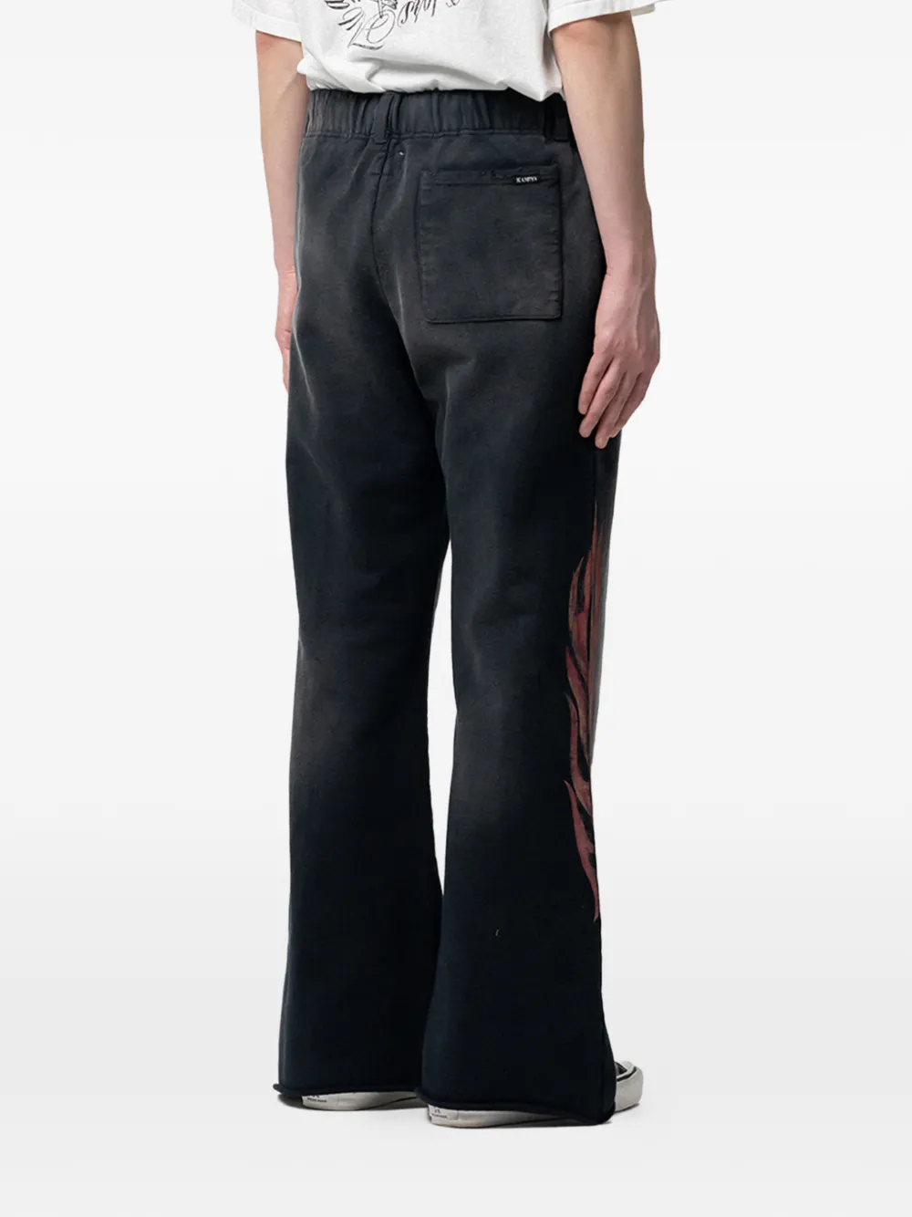  Kamiya Crayon Flame Bootcut Trousers - Black 